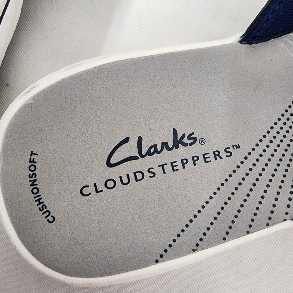 Clarks Cloudsteppers Women's Brinkley Jazz Flip Flops Sandals Navy 7M Slip On - Picture 8 of 10